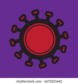 Coronavirus Bacteria Cell Icon Design Vector, 2019-nCoV - Corona virus China Wuhan. 
