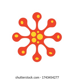 coronavirus bacteria cell icon over white background, flat style, vector illustration
