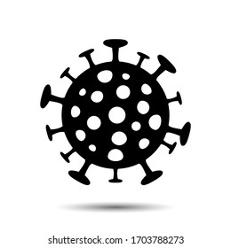 Coronavirus Bacteria Cell Icon. Sign caution coronavirus. Stop coronavirus. Corona stop. 2019-nCoV. 