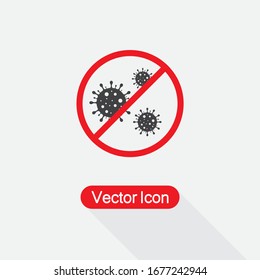 Coronavirus Bacteria Cell Icon, Bacteria Icon Vector Illustration Eps10