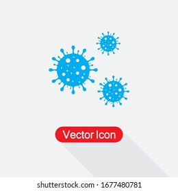 Coronavirus Bacteria Cell Icon, Bacteria Icon Vector Illustration Eps10