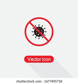 Coronavirus Bacteria Cell Icon, Bacteria Icon Vector Illustration Eps10
