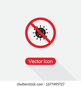 Coronavirus Bacteria Cell Icon, Bacteria Icon Vector Illustration Eps10