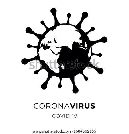 Coronavirus Bacteria Cell Icon Worl Pandemia Concept Isolated Vector Icon