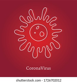 Coronavirus Bacteria Cell logo, 2019-nCoV, Covid-2019, Covid-19 Novel Coronavirus Bacteria. No Infection and Stop syndrome Coronavirus Concepts. Dangerous Coronavirus Cell. Isolated Vector Icon