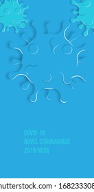 Coronavirus Bacteria Cell in paper cut poster, 2019-nCoV Novel Coronavirus Bacteria. No Infection and Stop Coronavirus Concepts. Dangerous Coronavirus Cell in China. Abstract Medicine poster banner