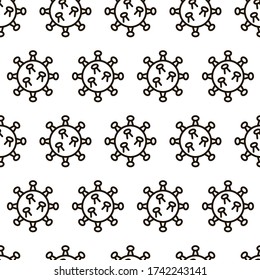 Patrón ininterrumpido de células bacterianas de coronavirus, 2019-nCoV. Covid-2019. No hay infección ni el concepto de virus de parada. Ilustración de vectores de riesgo biológico.