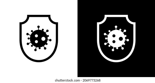 Bacterias Coronavirus Vector de células negro y blanco
