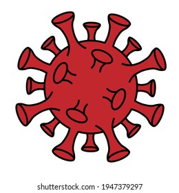 Coronavirus Bacteria  Covid-2019 isolated on white background