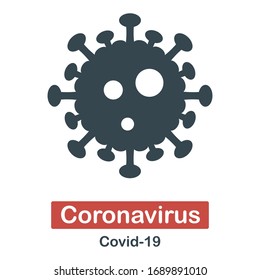Coronavirus Bacteria Icon. 2019-nCov Novel Coronavirus Outbreak. Dangerous Bacteria Cell. Wuhan Coronavirus.