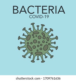 Coronavirus Bacteria Icon, 2019-nCoV Novel Coronavirus Bacteria. Dangerous Coronavirus in world. Vector Icon