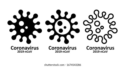 Coronavirus Bacteria Icon, 2019-nCoV Coronavirus Bacteria icon. Coronavirus outbreak Stop virus. Isolated vector icon of virus on white background for poster, banner, flyer.