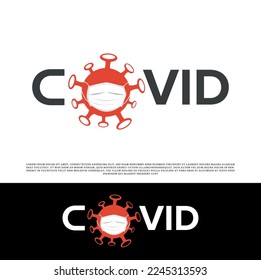 Icono de la bacteria Coronavirus. Vector del logotipo de protección bacteriana. Icono vectorial aislado del virus sobre fondo negro y blanco para afiches, banner, volante y otro uso comercial.