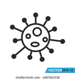 Coronavirus, Icono de bacterias, ilustración de diseño vectorial