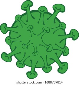 Coronavirus Bacteria illustration.  Coronavirus outbreak. Pandemic medical concept.