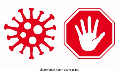 Coronavirus Bacteria No Infection warning. Vector illustrtion.