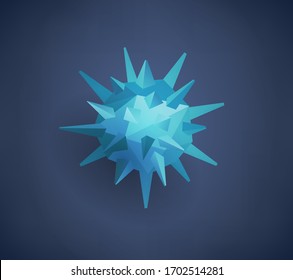 Coronavirus Bacteria polygonal Icon, 2019-nCoV. Stop Coronavirus Concept. Dangerous Pandemic 2019-nCoV icon, Wuhan. Vector illustration