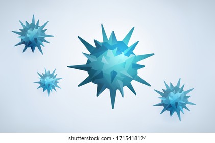 Coronavirus Bacteria polygonal Icon, 2019-nCoV. Stop Coronavirus Concept. Dangerous Pandemic 2019-nCoV icon, Wuhan. Vector illustration
