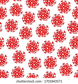 Coronavirus bacteria. Seamless pattern. Dangerous coronavirus cell. Vector illustration.