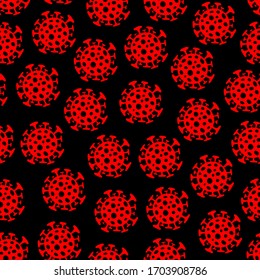Coronavirus bacteria. Seamless pattern. Dangerous coronavirus cell. Vector illustration.