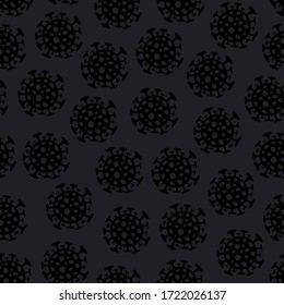 Coronavirus bacteria. Seamless pattern. Dangerous coronavirus cell. Vector illustration.