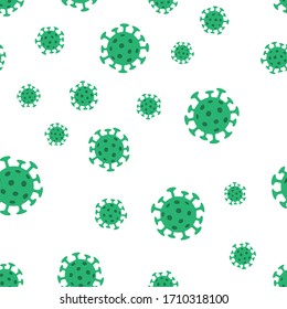 Coronavirus Bakterien nahtlos Muster. Pandemievirusdesign, strukturierter Hintergrund.