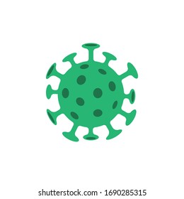 Coronavirus bacteria vector illustration. Global pandemic symbol.