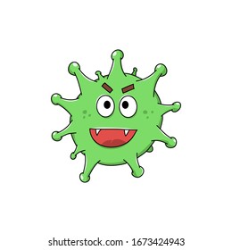 Coronavirus bacteria virus - Vector Cartoon Sketch