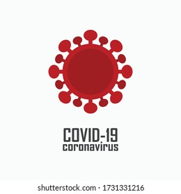 Coronavirus Bacterial Cell Icon, Covid-2019, China, Vector Icons, red