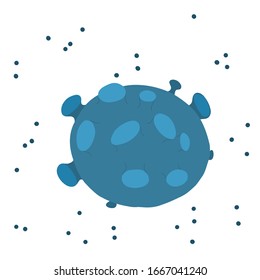 Célula bacteriana del coronavirus, virus. Ilustración vectorial de contorno. Separadamente sobre un fondo blanco. Elemento para tarjetas de felicitación, carteles, etiquetas y diseño estacional.