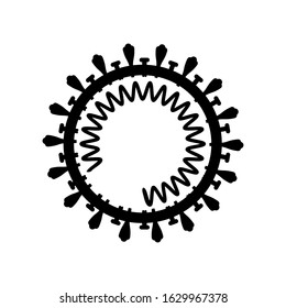 Coronavirus bacterium  icon isolated on a white background. Vector stock illustration. Corona virus symbol from China. 