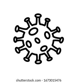 Icono vectorial de contorno de la bacteria Coronavirus aislado en fondo blanco. Icono de línea Coronavirus 2019-ncov para web, aplicaciones móviles, ui diseño y productos de impresión. Síntomas y prevención del coronavirus