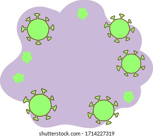 Coronavirus bad bacteria vector frame illustration 
