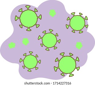 Coronavirus bad bacteria vector illustration