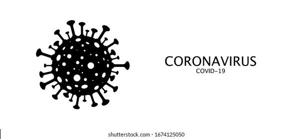 Coronavirus banner. Coronavirus covid-19 concept. Bacteria with text, isolated on white background. Warning bacteria Coronavirus covid-19. Vector illustraiton.