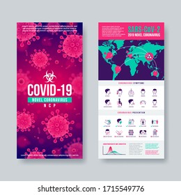 Coronavirus-Banner mit Infografik-Elementen. Novel Coronavirus 2019-nCoV Design. Vektorillustration.