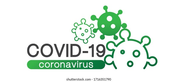 Coronavirus banner text Covid-19 icon typography design logo