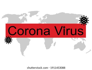 Banner de Coronavirus con el mapa del mundo al fondo