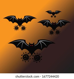 Coronavirus bat vector illustration, vector.