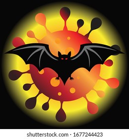 Coronavirus bat vector illustration, vector.
