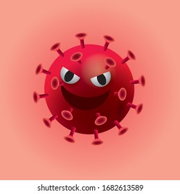 coronavirus or better known as covid19 cartoon character vector/illustration