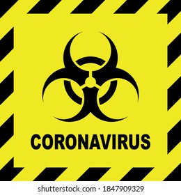 Coronavirus biohazard symbol, vector image