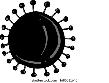 Coronavirus schwarz, Illustration, Vektorillustration auf weißem Hintergrund