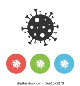 Icono de vector negro Coronavirus. Bacterias 2019-nCov