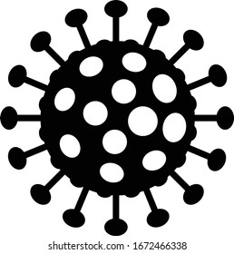 Coronavirus, black and white vector