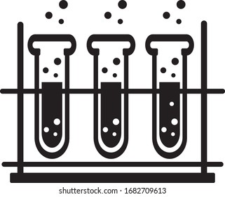 Coronavirus, Blutteströhren stehen Symbol . Rahmenblutteströhren stehen für Webdesign, einzeln auf weißem Hintergrund. Virusinfiziertes Blut in Glasuntersuchungen 