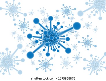 Coronavirus auf weißem Hintergrund.