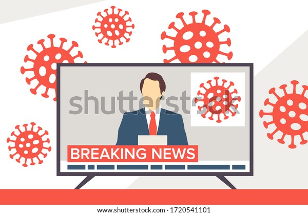 Coronavirus Breaking News Reader Anchorman Television Stock Vector Royalty Free 1720541101