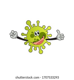 coronavirus cartoon characters design with expression. you can use for stickers, pins, mascot or patches