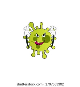 coronavirus cartoon characters design with expression. you can use for stickers, pins, mascot or patches